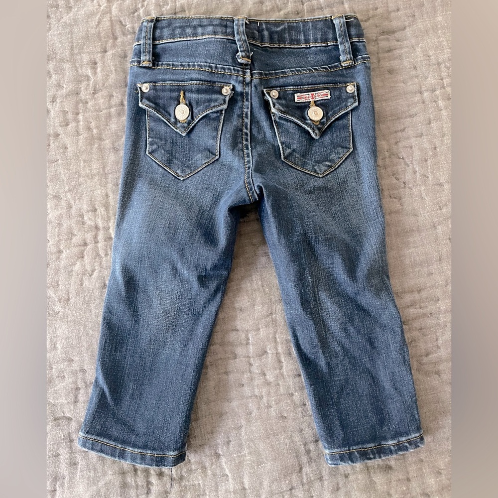 Hudson Baby Blue Denim Jeans button flap pockets 12 months adjustable Kelu girls